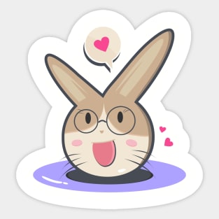 Cute Bunny Rise from Hole Sticker